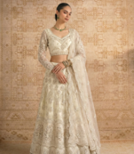 Off White Butterfly Net fabric with Embroidered, Resham, Sequence, Thread work Lehengas For Your Wedding Look
