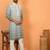 cotton silk ombre embroidered green kurta