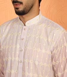 cotton silk ombre embroidered pink kurta