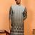 cotton silk ombre embroidered daman work green kurta