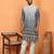 cotton silk ombre embroidered daman work grey kurta