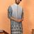 cotton silk ombre embroidered daman work grey kurta