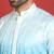 ethnic ombre cotton silk with floral embroidered detail daman work blue kurta