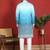 ethnic ombre cotton silk with floral embroidered detail daman work blue kurta