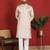 ethnic cotton silk mirror work with floral embroidered detail daman work beige kurta