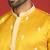 ethnic cotton silk mirror work with floral embroidered detail daman work yellow kurta