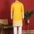 ethnic cotton silk mirror work with floral embroidered detail daman work yellow kurta