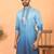 cotton silk ombre mirror work blue kurta