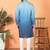 cotton silk ombre mirror work blue kurta