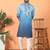 cotton silk ombre mirror work blue kurta