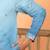 cotton silk ombre mirror work blue kurta