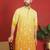 ethnic ombre cotton silk embroidered thread work yellow kurta
