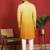 ethnic ombre cotton silk embroidered thread work yellow kurta
