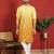 ethnic ombre cotton silk embroidered thread work yellow kurta