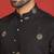 ethnic cotton silk detail daman work animal embroidered black kurta
