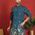 ethnic cotton silk detail daman work animal embroidered blue kurta