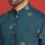 ethnic cotton silk detail daman work animal embroidered blue kurta