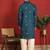 ethnic cotton silk detail daman work animal embroidered blue kurta