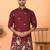 ethnic cotton silk detail daman work animal embroidered maroon kurta