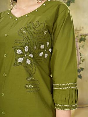 Ollive pure cotton embroidered co-ord set 3