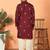 ethnic cotton silk detail daman work animal embroidered maroon kurta