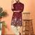 ethnic cotton silk detail daman work animal embroidered maroon kurta