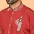 ethnic cotton silk multi embroidered detailed daman work red kurta