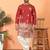 ethnic cotton silk multi embroidered detailed daman work red kurta