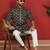 ethnic cotton silk embroidered thread work black kurta