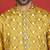 ethnic cotton silk embroidered thread work mustard kurta