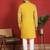 ethnic cotton silk embroidered thread work mustard kurta