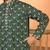 ethnic cotton silk embroidered thread work olive green kurta