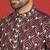 ethnic cotton silk embroidered thread work wine kurta