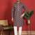 ethnic cotton silk embroidered thread work wine kurta