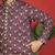ethnic cotton silk embroidered thread work wine kurta
