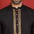 cotton silk zari placement embroidered detail daman work black kurta