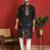 cotton silk zari placement embroidered detail daman work black kurta