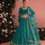 Teal Blue Net Embroidered Wedding-Wear Reception Lehenga Choli For Women's