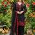 Red crape silk farshi salwar suit with organza dupatta