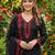Red crape silk farshi salwar suit with organza dupatta