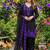 Purple crape silk farshi salwar suit with organza dupatta