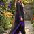Purple crape silk farshi salwar suit with organza dupatta