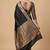 Black Colour Semi Silk Banarasi Saree with  plain anchal border  work