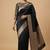 Black Colour Semi Silk Banarasi Saree with  plain anchal border  work