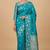 Turquoise Semi Silk Banarasi Saree With Floral Zari Work