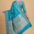 Skyblue Semi Silk Banarasi Saree With  Floral Zari Work