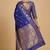Royal Blue Semi Silk Banarasi Saree With  Floral Zari Work