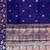 Royal Blue Semi Silk Banarasi Saree With  Floral Zari Work