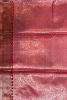 Rosegold Semi Silk Banarasi Saree With Floral Zari Work 5