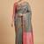 Grey Semi Silk Banarasi Saree  With  Floral Zari Work